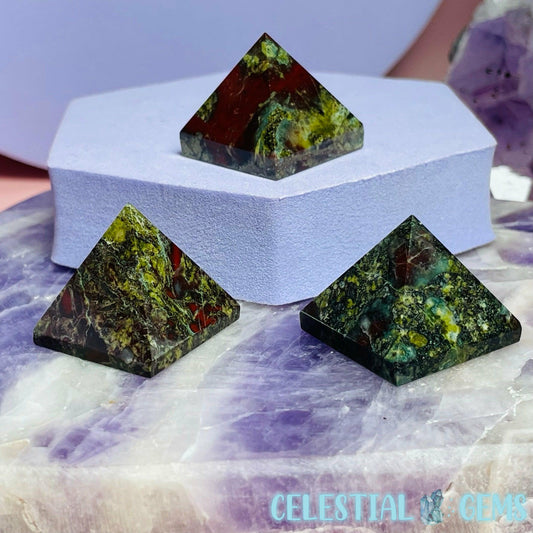 Dragon Bloodstone Pyramid Mini Carving