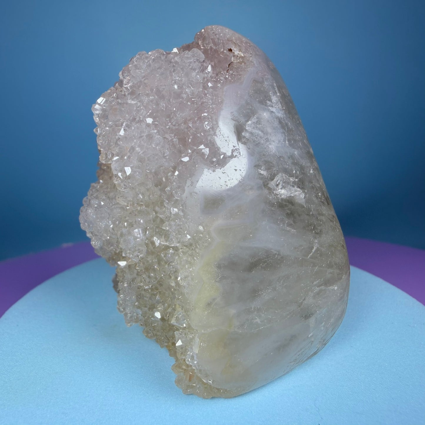 Sugar Quartz Small Semi-Polished Cluster Freeform (Video)