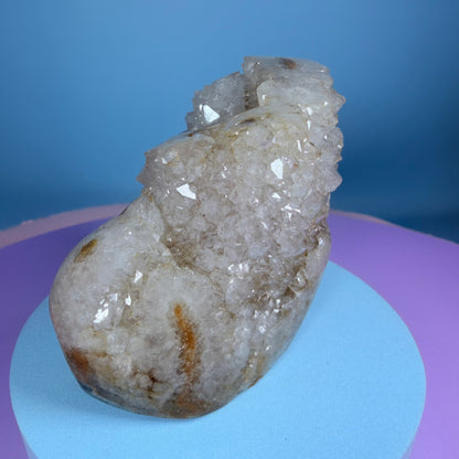 Sugar Quartz Small Semi-Polished Cluster Freeform with Agate (Video)
