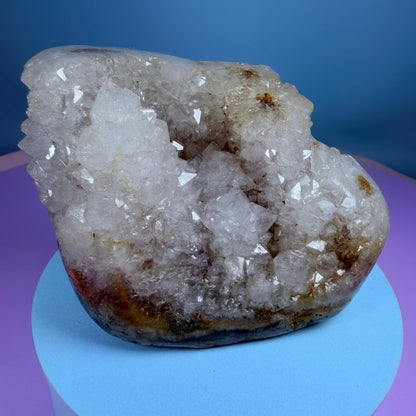 Sugar Quartz Small Semi-Polished Cluster Freeform with Agate (Video)