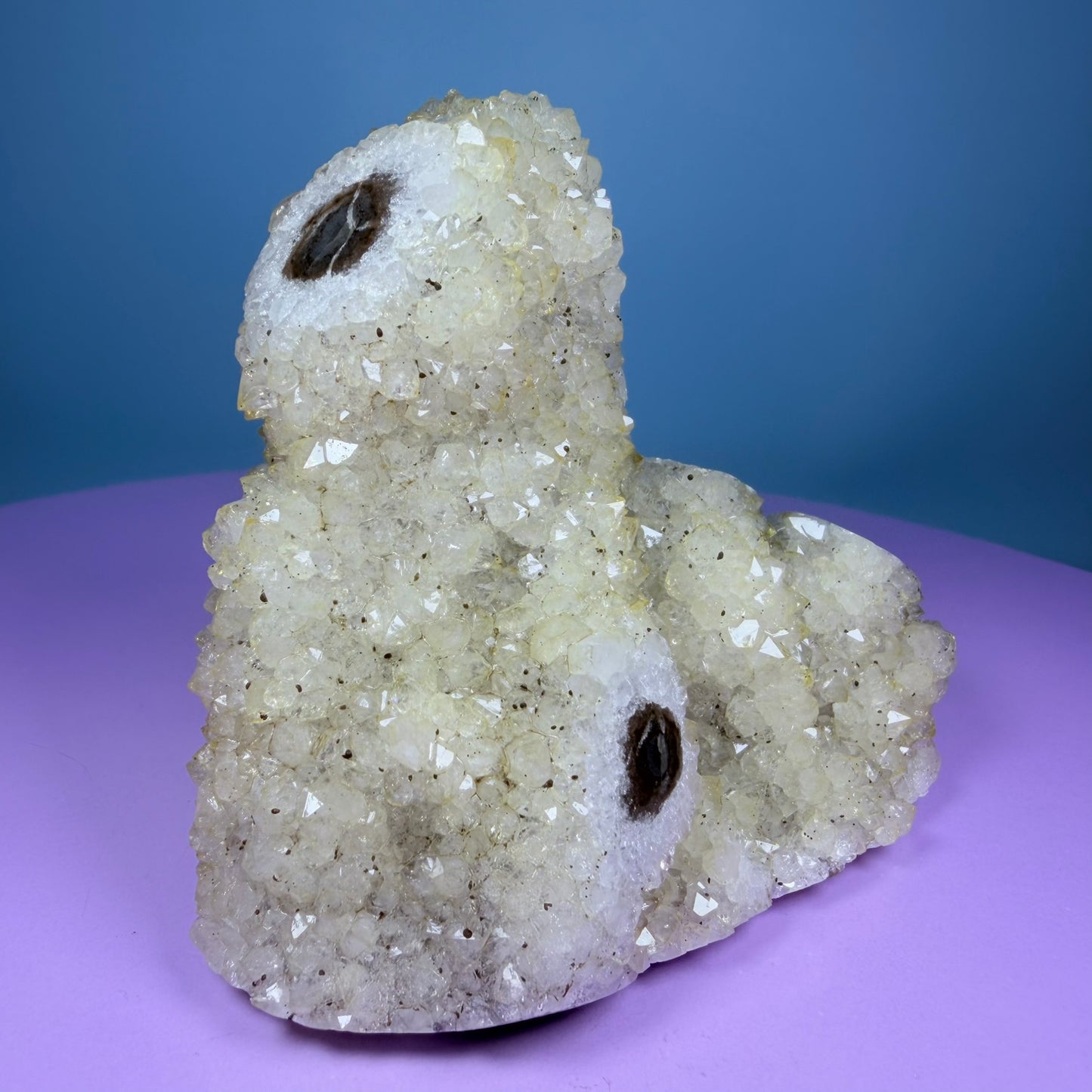 Citrine Medium Semi-Polished Cluster Freeform with Agate (Video)