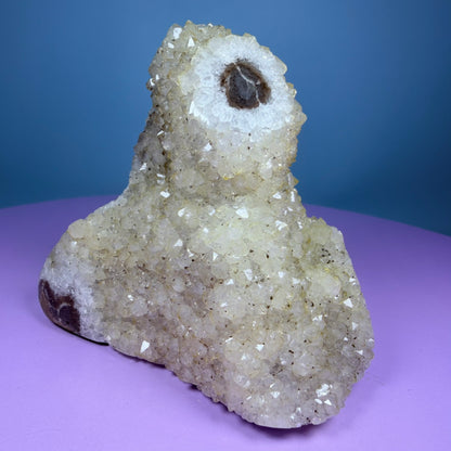 Citrine Medium Semi-Polished Cluster Freeform with Agate (Video)