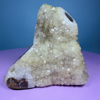 Citrine Medium Semi-Polished Cluster Freeform with Agate (Video)
