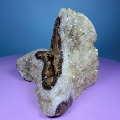 Citrine Medium Semi-Polished Cluster Freeform with Agate (Video)