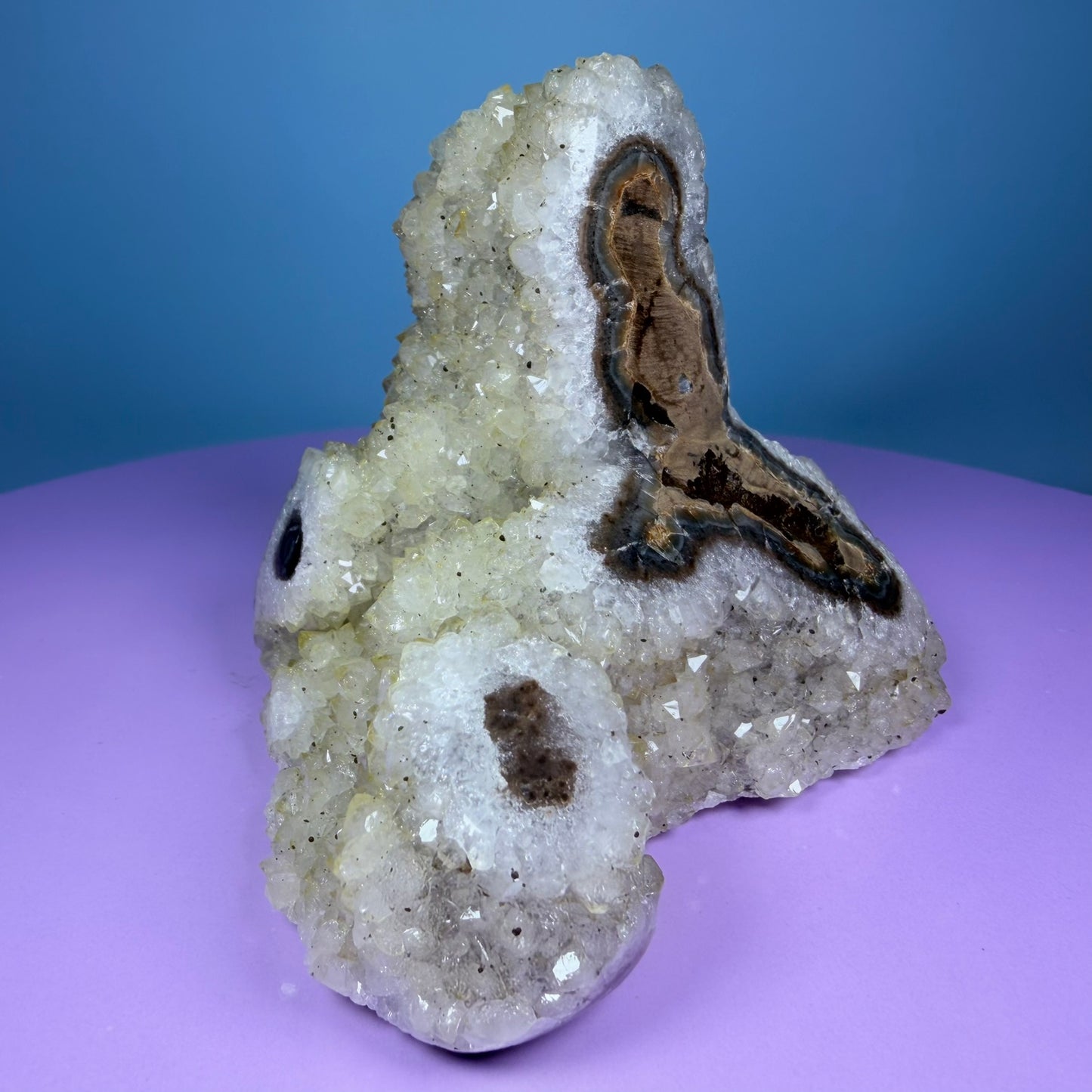 Citrine Medium Semi-Polished Cluster Freeform with Agate (Video)