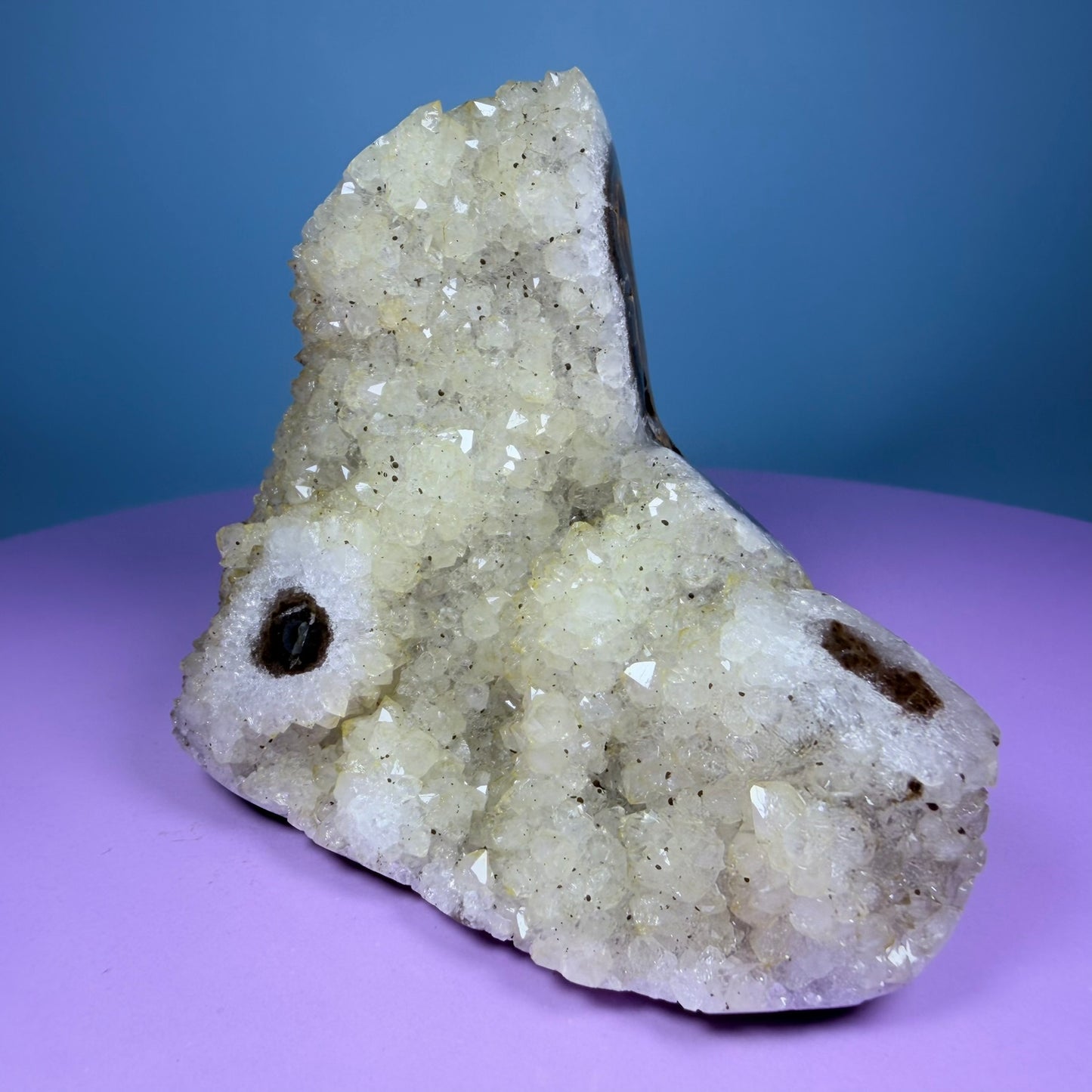 Citrine Medium Semi-Polished Cluster Freeform with Agate (Video)