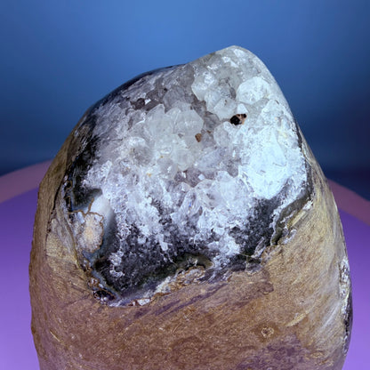 Green Prasiolite Amethyst Medium Semi-Polished Cluster Freeform with Agate (Video)