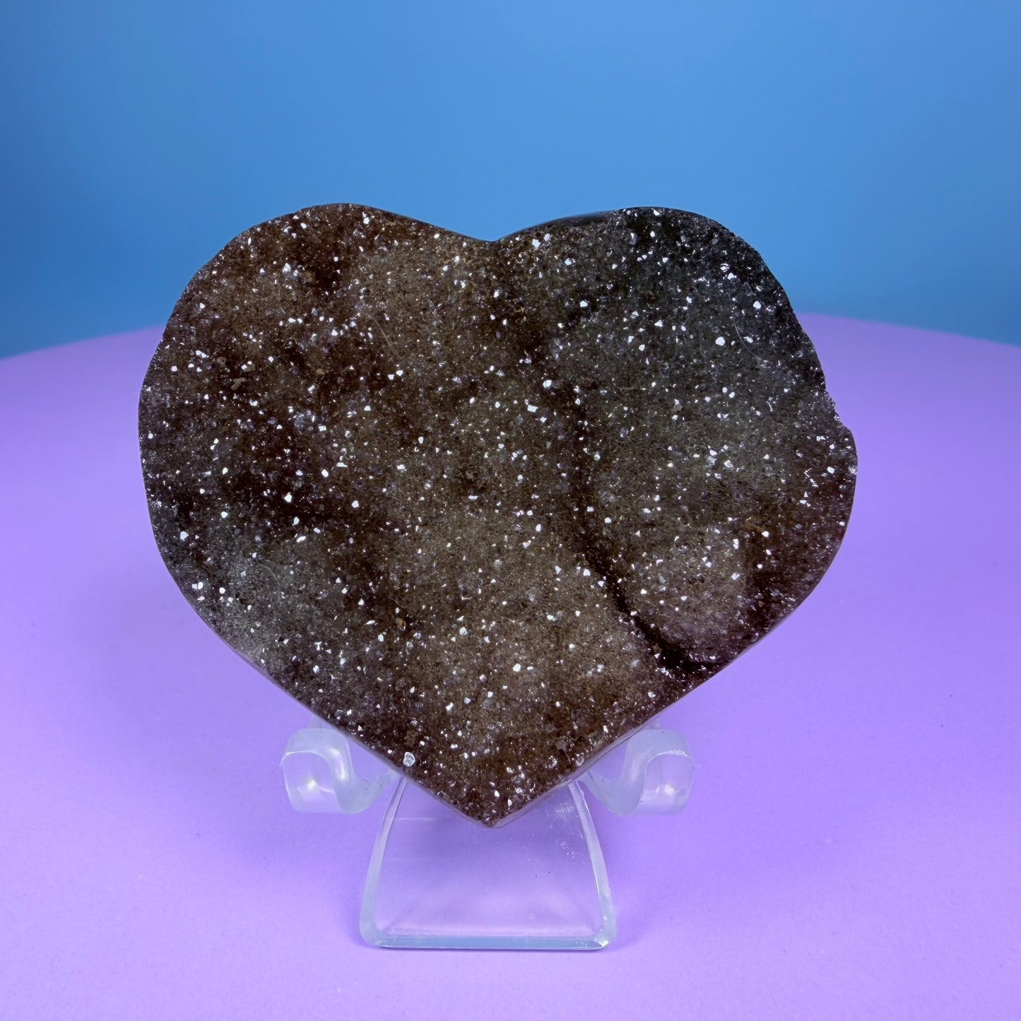 Rainbow Amethyst Druzy Heart Carving with Agate (Video)