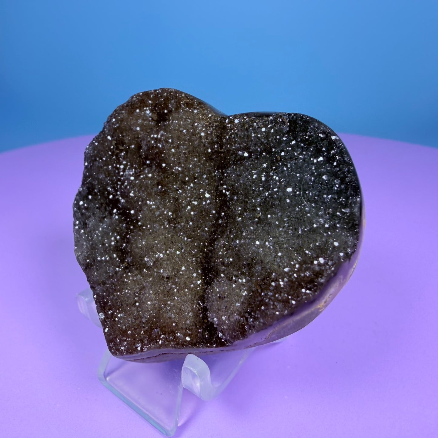 Rainbow Amethyst Druzy Heart Carving with Agate (Video)