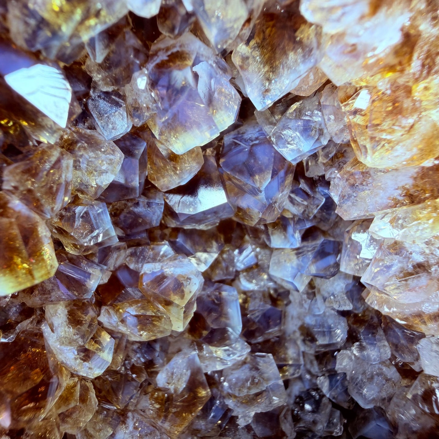Citrine Small Semi-Polished Cluster Freeform with Blue Chalcedony (Video)