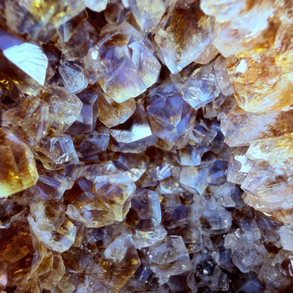 Citrine Small Semi-Polished Cluster Freeform with Blue Chalcedony (Video)