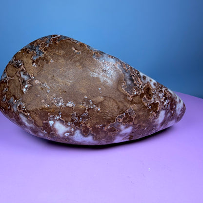 Citrine Medium Semi-Polished Geode with Blue Chalcedony (Video)