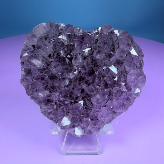 Amethyst Cluster Heart Carving with Agate (Video)