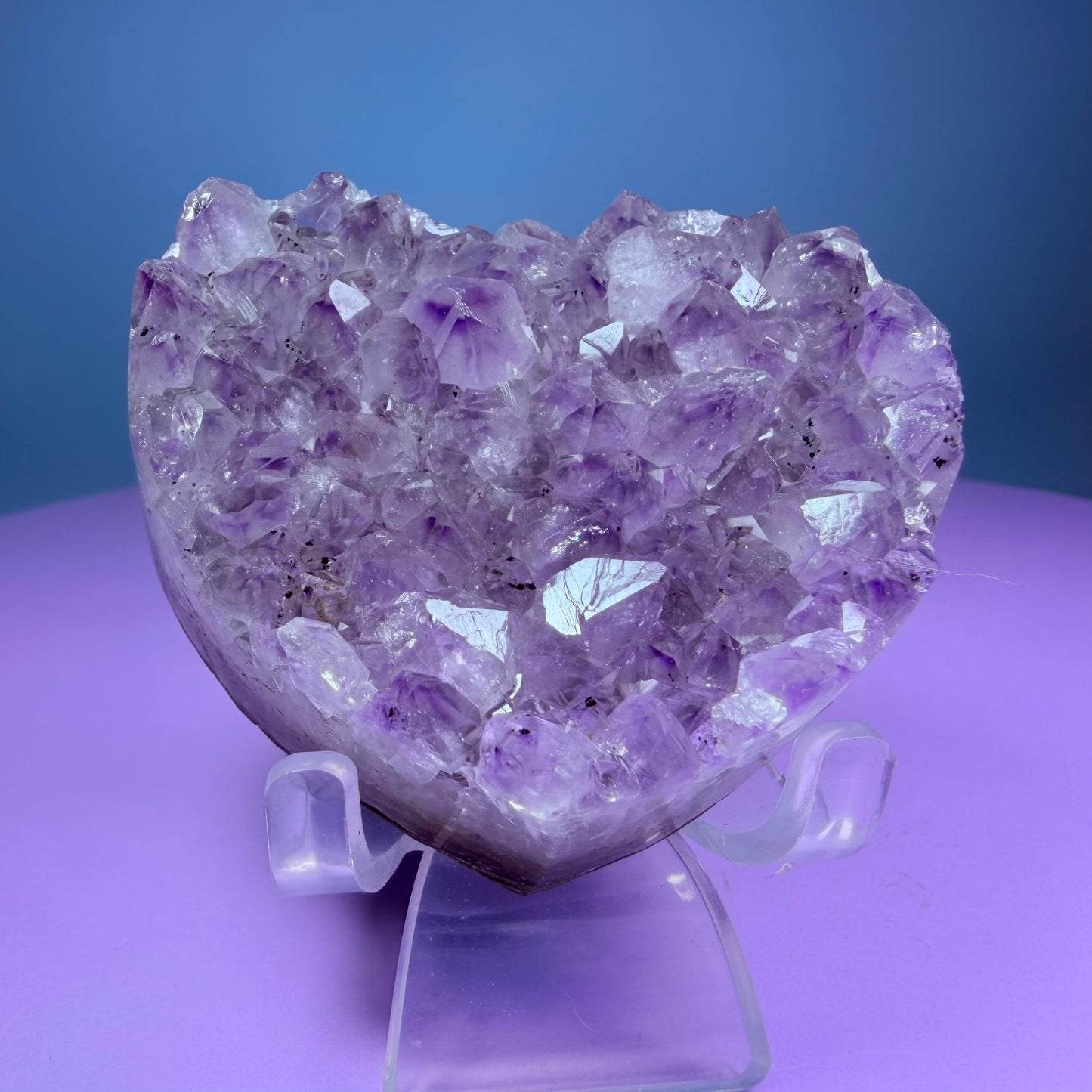 Amethyst Cluster Heart Carving with Agate (Video)