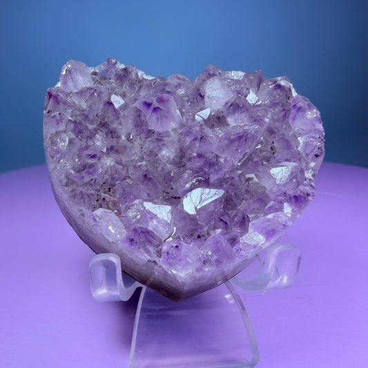 Amethyst Cluster Heart Carving with Agate (Video)