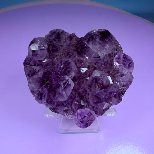Amethyst Cluster Heart Carving with Agate (Video)
