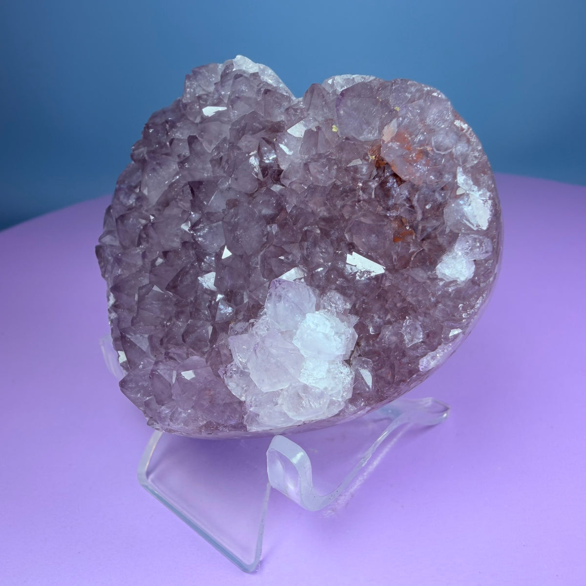 Amethyst Cluster Heart Carving with Agate (Video)