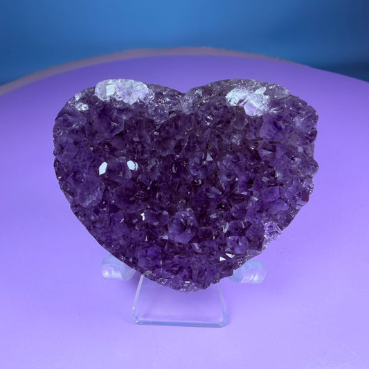 Amethyst Cluster Heart Carving with Agate (Video)