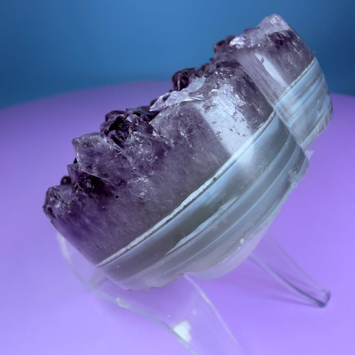 Amethyst Cluster Heart Carving with Agate (Video)