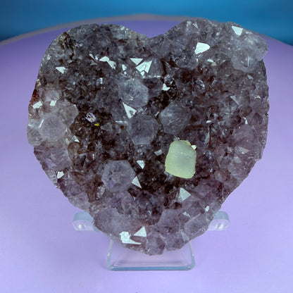 Amethyst Cluster Heart Carving with Agate + Calcite (Video)