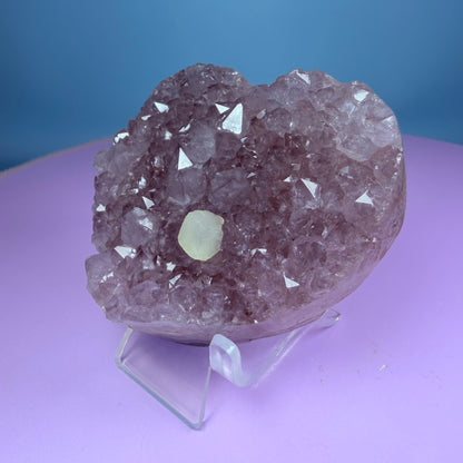 Amethyst Cluster Heart Carving with Agate + Calcite (Video)