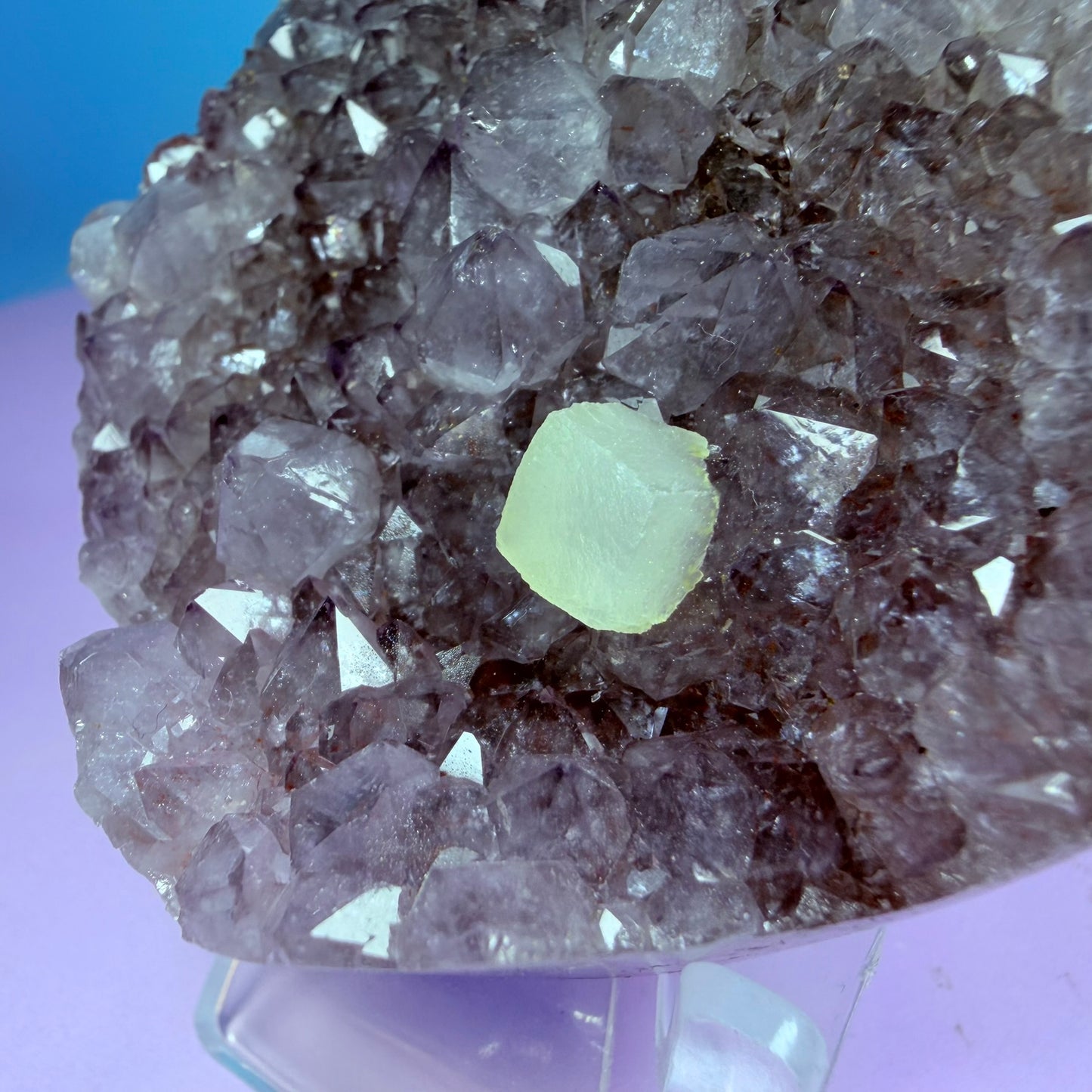 Amethyst Cluster Heart Carving with Agate + Calcite (Video)