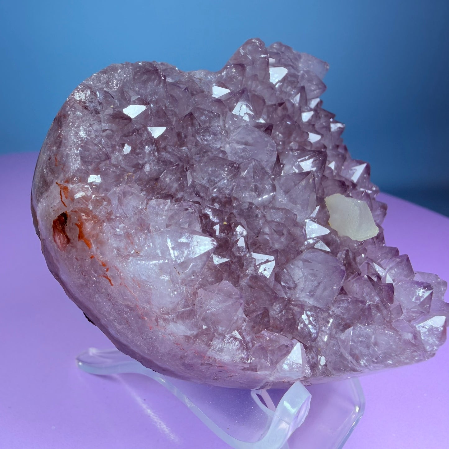 Amethyst Cluster Heart Carving with Agate + Calcite (Video)