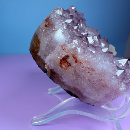Amethyst Cluster Heart Carving with Agate + Calcite (Video)