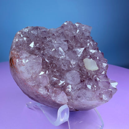 Amethyst Cluster Heart Carving with Agate + Calcite (Video)