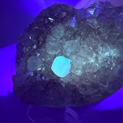 Amethyst Cluster Heart Carving with Agate + Calcite (Video)