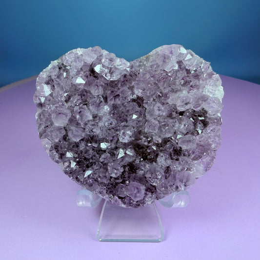 Amethyst Cluster Heart Carving with Agate (Video)