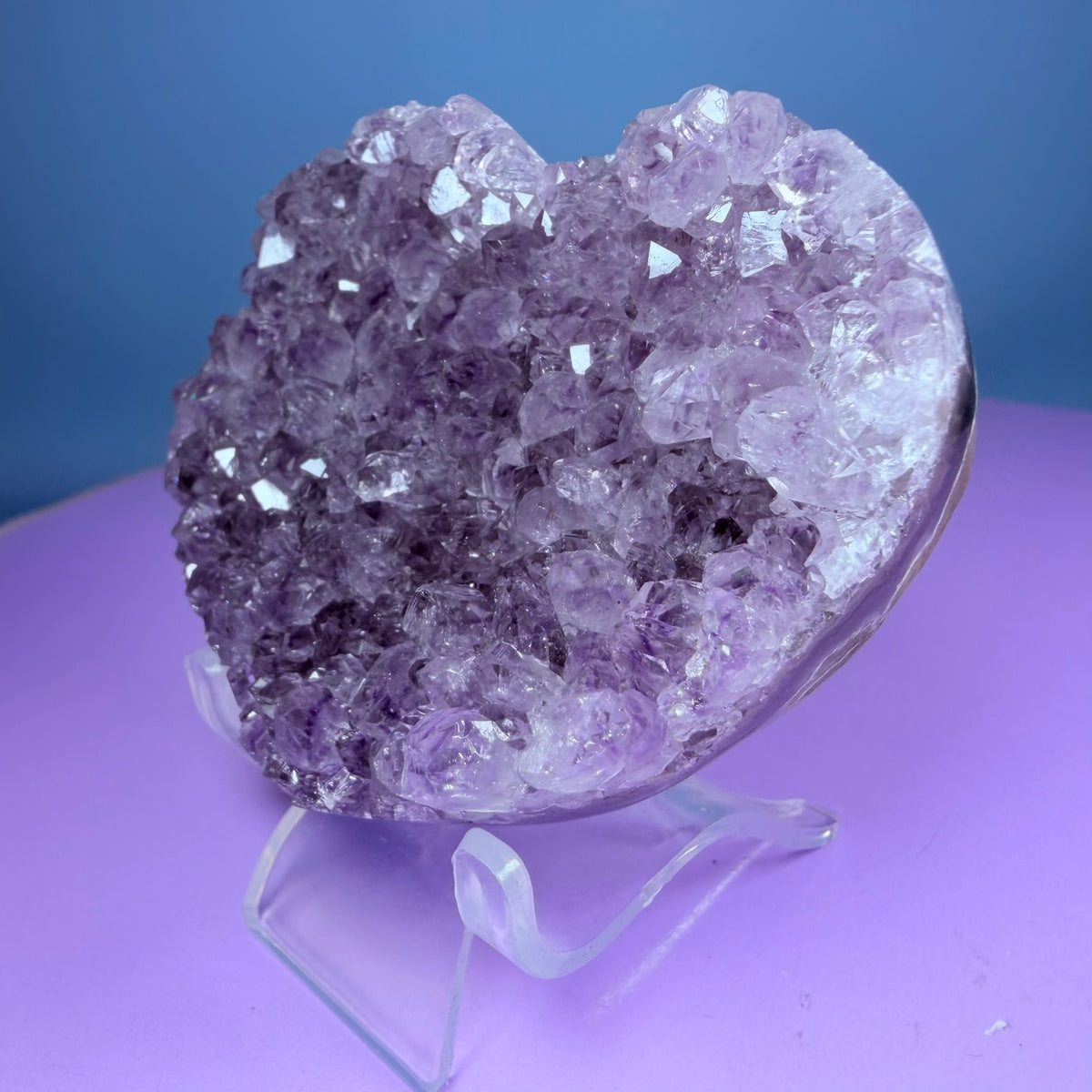 Amethyst Cluster Heart Carving with Agate (Video)
