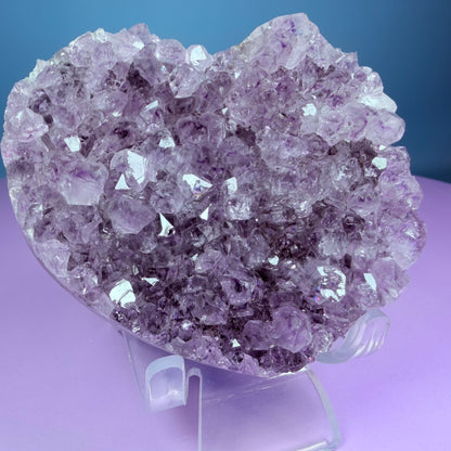 Amethyst Cluster Heart Carving with Agate (Video)