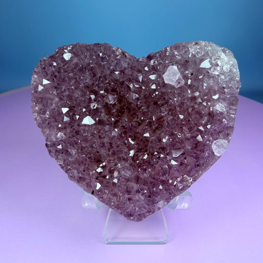 Amethyst Cluster Heart Carving with Agate (Video)