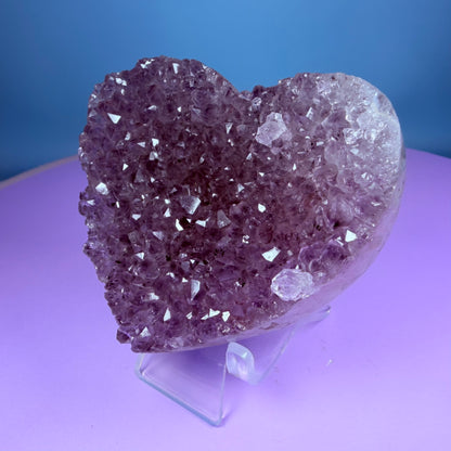 Amethyst Cluster Heart Carving with Agate (Video)