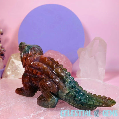 Ocean Jasper Crocodile Large Carving