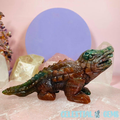 Ocean Jasper Crocodile Large Carving