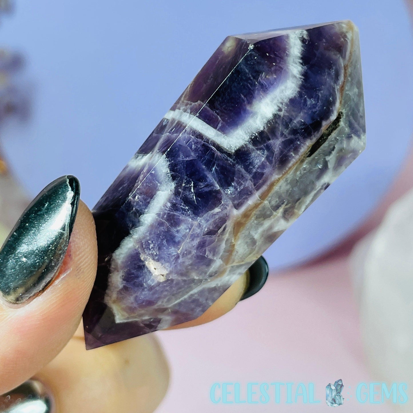 Dream (Chevron) Amethyst Double Terminated Small Point