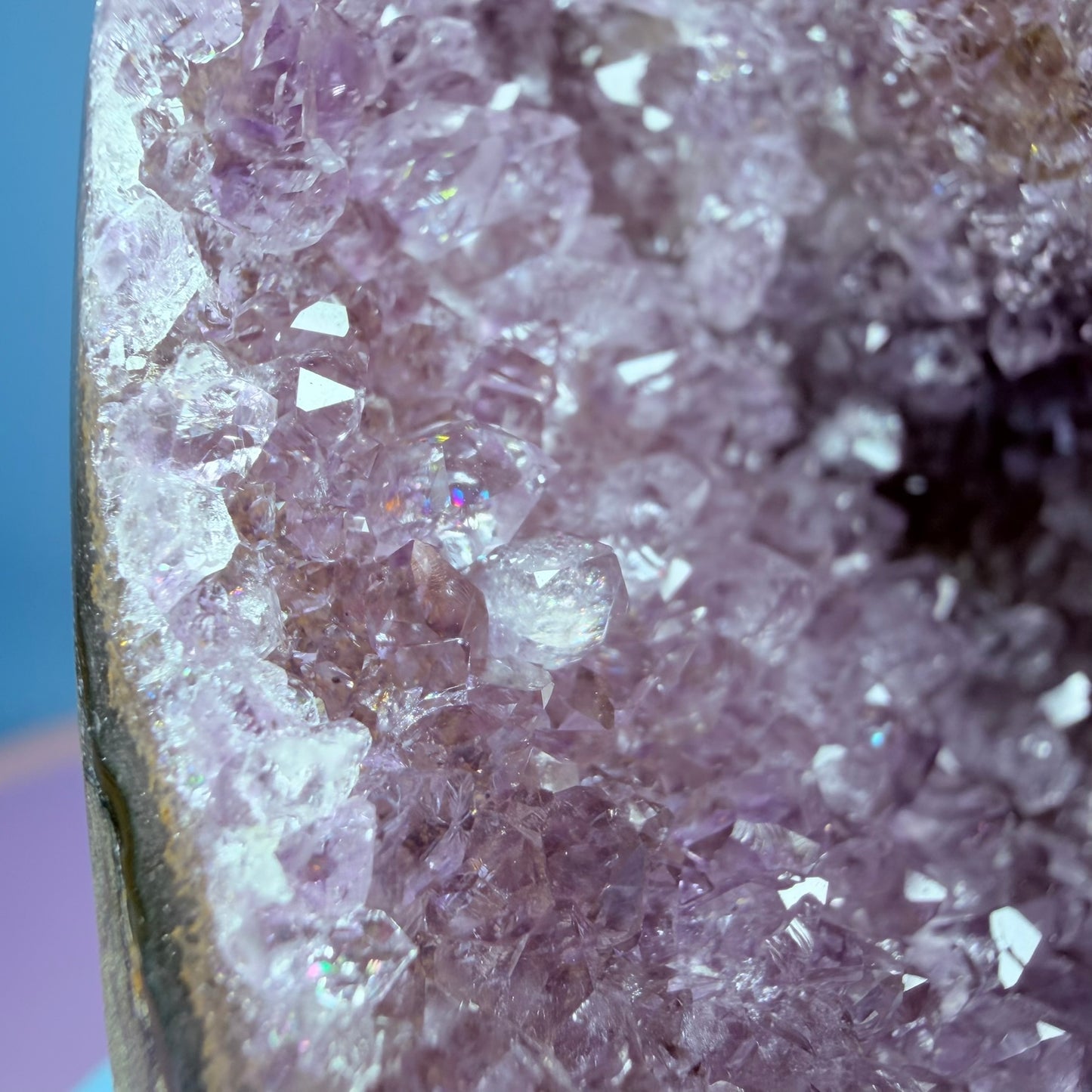 Amethyst Small Semi-Polished Cluster Freeform with Agate (Video)