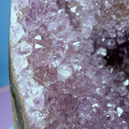 Amethyst Small Semi-Polished Cluster Freeform with Agate (Video)