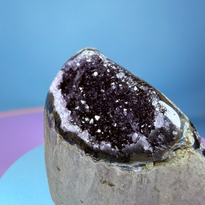 Amethyst Small Semi-Polished Cluster Freeform with Agate (Video)