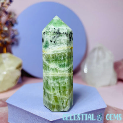 Green Dendritic Calcite Small Tower