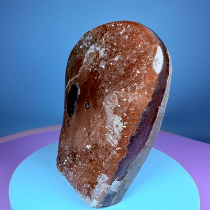 Berry Rainbow Amethyst Small Semi-Polished Cluster Freeform with Agate (Video)