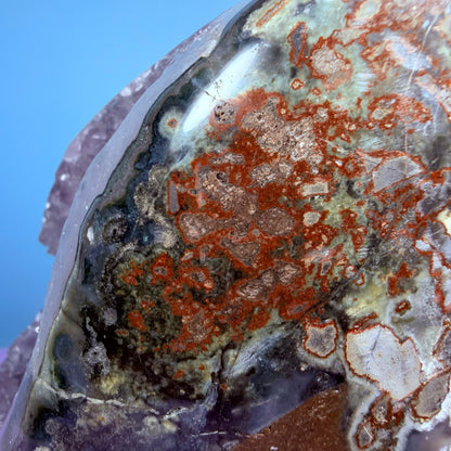 Amethyst Large Semi-Polished Geode Freeform with Agate (Video)