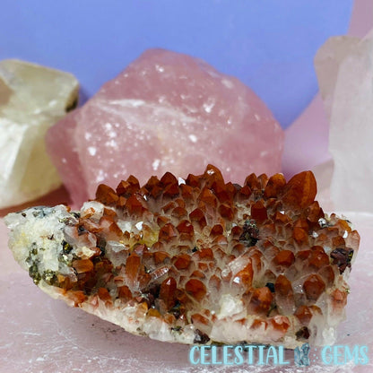 Red Hematoid Quartz with Pyrite Medium Cluster Specimen D