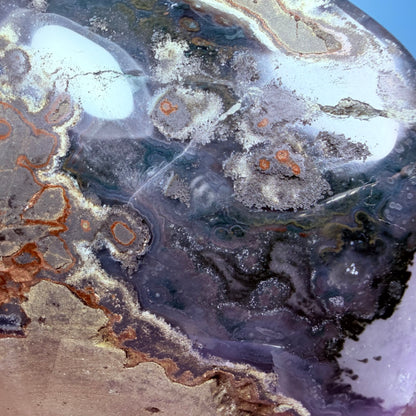 Amethyst Large Semi-Polished Geode Freeform with Agate (Video)