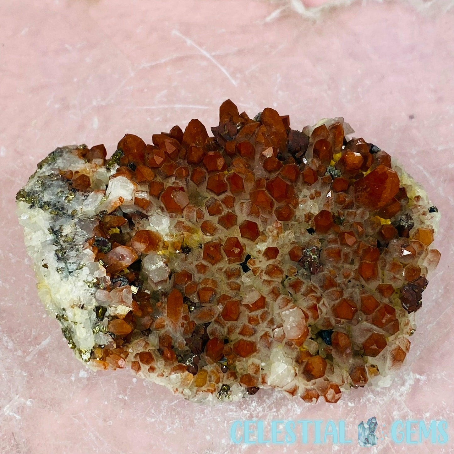 Red Hematoid Quartz with Pyrite Medium Cluster Specimen D