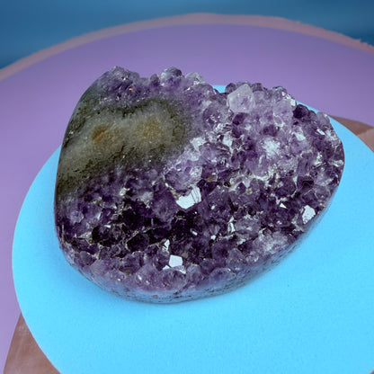 Amethyst Small Semi-Polished Cluster with Agate (Video)