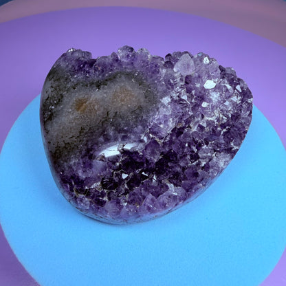 Amethyst Small Semi-Polished Cluster with Agate (Video)