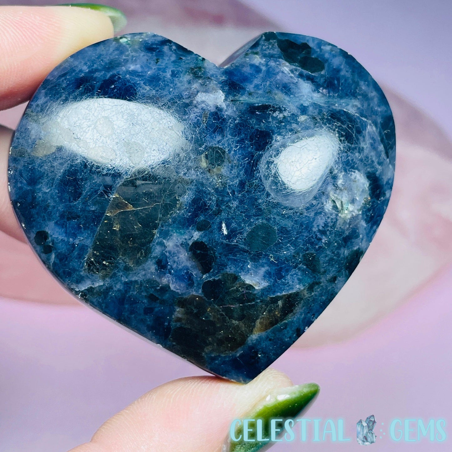Iolite (Cordierite) Heart Medium Carving